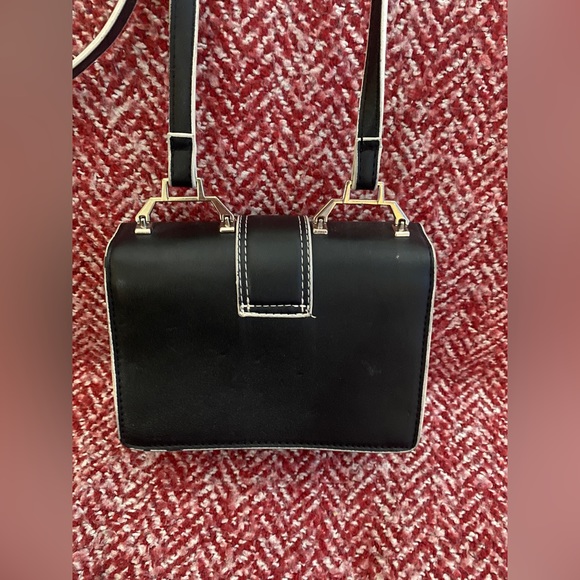 Trendy Silver Rhinestone Buckle Black Crossbody Bag - Picture 8 of 8